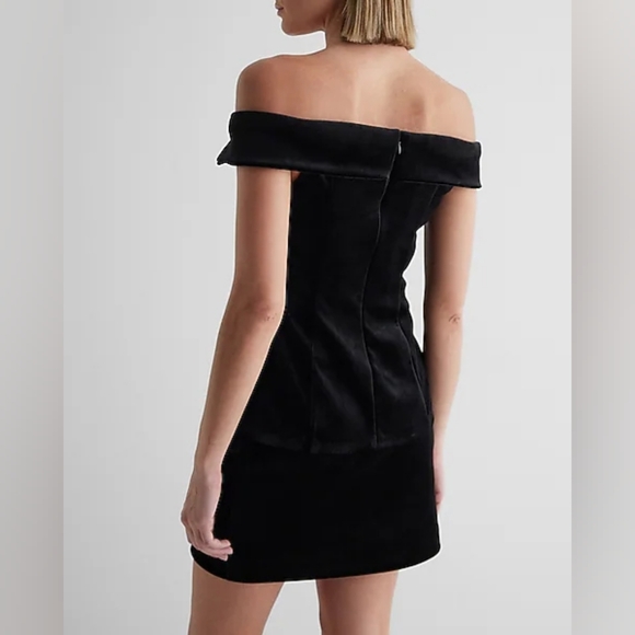 Express Velvet Off The Shoulder Faux Double Breasted Top Size M - Picture 3 of 11